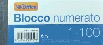 BLOCCO NUMERATO 1-100 COLORI ASS.NIK    BL 10 PZ