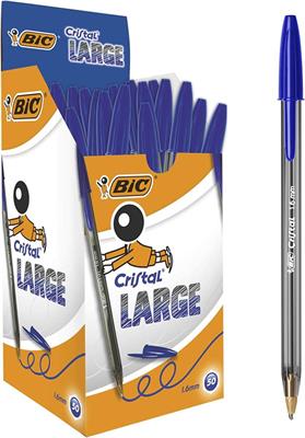 PENNA BIC CRISTAL LARGE P.1,6    BLE'   SC.50 PZ