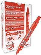 MARKER PENTEL N50  PERMA.P.TONDA ROSSO  SC 12 PZ