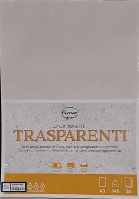 FOGLI TRASPARENTI        A3      GR.140 BL  50 FG