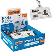 PORTABADGE C/CLIP   ORIZ.090X060 NIK    SC 50 PZ
