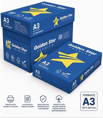 CARTA X FOTORIPRODUTTORI A3 GOLDEN STAR RS 500 FG