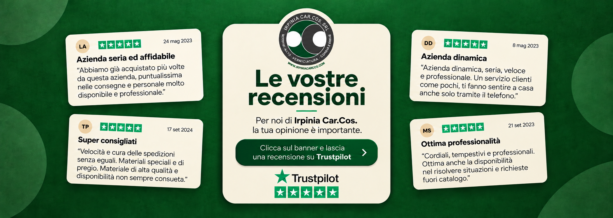 Le vostre recensioni: scopri Irpinia Car.Cos. su Trustpilot